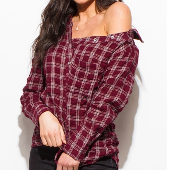 Burgundy Button Up Shirt - Picture 2 of 7